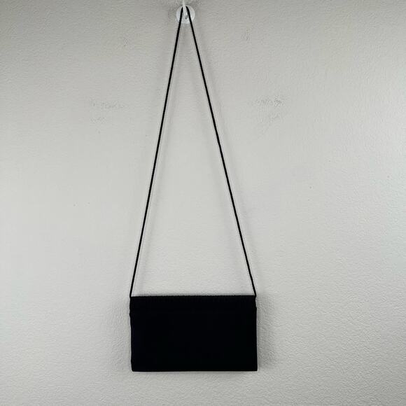 Partners Black Satin Evening Purse Handbag Clutch Hideaway Strap Small - Picture 13 of 13
